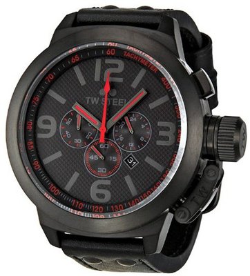 TW Steel Canteen Black Dial Black Leather TW903R