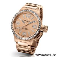 TW Steel Canteen Unisex Quartz with Rose Gold Dial Analogue Display and Rose Gold Stainless Steel Plated Bracelet TW305