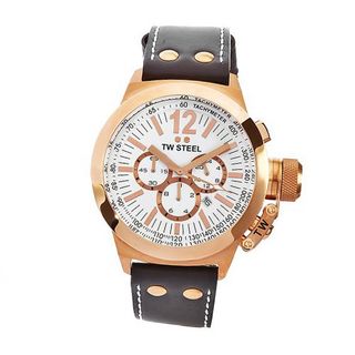 TW Steel CE1019 CEO Canteen Brown Leather White Chronograph Dial