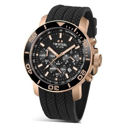 TW Steel Grandeur Black Dial 48 mm Rose Gold-tone TW703
