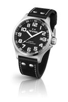 TW Steel Pilot Black Dial Stainless Steel Black Leather TW409