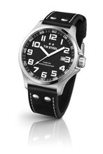 TW Steel Pilot Black Dial Stainless Steel Black Leather TW409