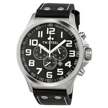 TW Steel Pilot Chronograph Black Leather TW413
