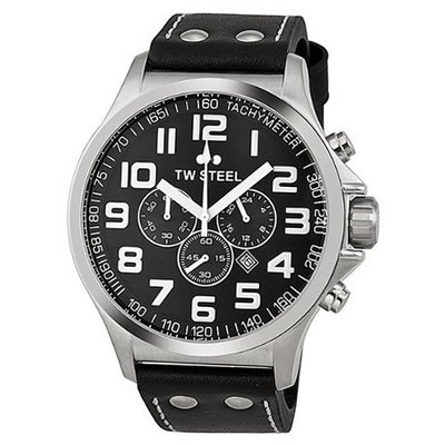 TW Steel Pilot Chronograph Black Leather TW413