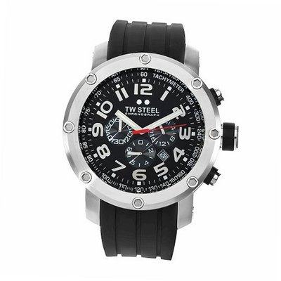TW Steel TW121 Grandeur Tech Black Rubber Chronograph Dial