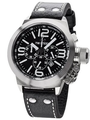 TW Steel TW6 Canteen Brown Leather Black Chronograph Dial