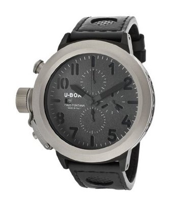 Flightdeck Auto/Mech Chrono Charcoal Textured Dial Black Genuine Leather