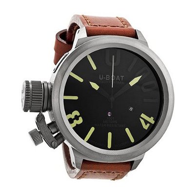 U-Boat Black Dial Brown Leather Strap UB6076