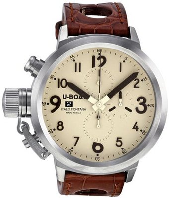 U-Boat Flightdeck Beige Stainless Steel Leather Automatic 6118