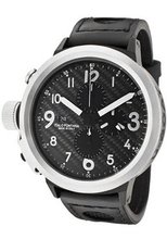 U Boat Flightdeck Black Carbon Fiber Black Leather 6120