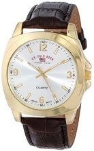 U.S. Polo Assn. Classic US5153 Silver Dial Brown Crocodile Strap