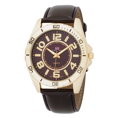 U.S. Polo Assn. Classic US5160EXL Brown Dial Extra Long Brown Strap