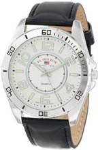 U.S. Polo Assn. Classic US5162EXL Silver Dial Extra Long Black Strap