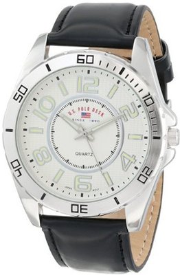 U.S. Polo Assn. Classic US5162EXL Silver Dial Extra Long Black Strap
