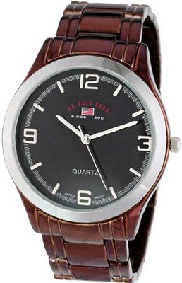 U.S. Polo Assn. Classic US8451 Brown Dial Spray Brown Plated Bracelet