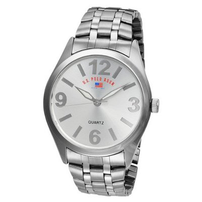 U.S. Polo Assn. Classic US8452EXL Silver Dial Extra Long Silver-Tone Bracelet
