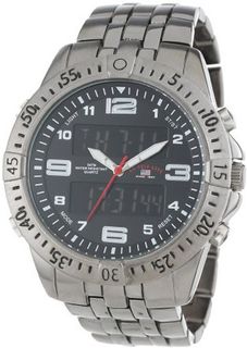 U.S. Polo Assn. Classic US8496 Gunmetal-Tone Analog-Digital