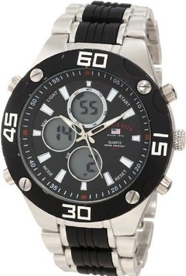 U.S. Polo Assn. Classic US8532 Silver-Tone and Black Analog-Digital