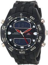 U.S. Polo Assn. Classic US9114 Black Rubber Ana-Digital