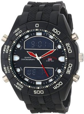 U.S. Polo Assn. Classic US9114 Black Rubber Ana-Digital