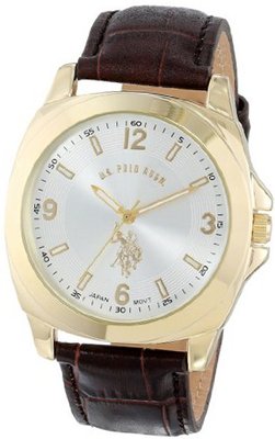 U.S. Polo Assn. Classic USC50011 Analogue Silver Dial Leather Strap