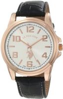 U.S. Polo Assn. Classic USC50078 Black Strap with Rosegold-Tone Case