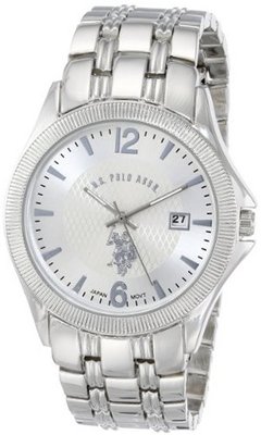 U.S. Polo Assn. Classic USC80008 Rimmed Bezel Silver Dial Bracelet