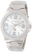 U.S. Polo Assn. Classic USC80009 Rimmed Bezel Silver Dial Link