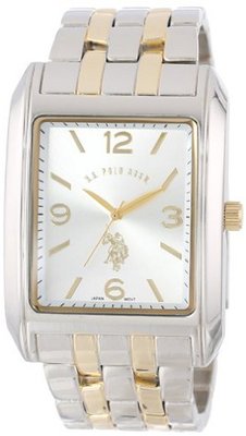 U.S. Polo Assn. Classic USC80019 Two-Tone Rectangular Silver Dial Bracelet