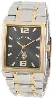 U.S. Polo Assn. Classic USC80029 Two-Tone Rectangular Black Dial Link