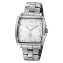 U.S. Polo Assn. Classic USC80040 Tonneau Silver Dial Metal Link