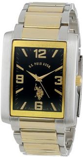 U.S. Polo Assn. Classic USC80043 Two-Tone Rectangular Black Dial Link