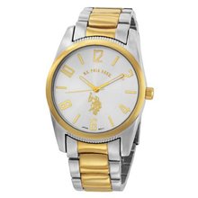 U.S. Polo Assn. Classic USC80044 Two-Tone Silver Dial Metal Link