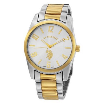 U.S. Polo Assn. Classic USC80044 Two-Tone Silver Dial Metal Link