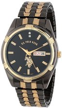 U.S. Polo Assn. Classic USC80047 Gun-Metal Day-Date Black Dial Dress