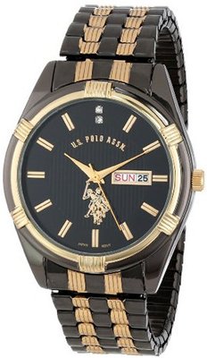 U.S. Polo Assn. Classic USC80047 Gun-Metal Day-Date Black Dial Dress