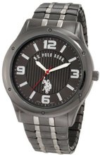 U.S. Polo Assn. Classic USC80195 Horseman Round Case Gun-metal/Silver-tone Expansion