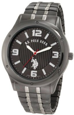 U.S. Polo Assn. Classic USC80195 Horseman Round Case Gun-metal/Silver-tone Expansion