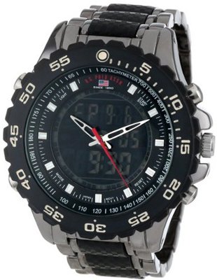 U.S. Polo Assn. Sport US8170 Black and Gunmetal Ana-Digi Bracelet