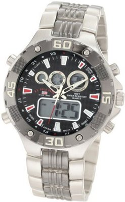 U.S. Polo Assn. Sport US8208EXL Analog-Digital Dial Extra Long Silver-Tone and Gun Metal