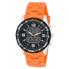 U.S. Polo Assn. Sport US9039 Analog-Digital Black Dial Orange Rubber Strap