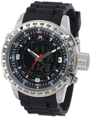 U.S. Polo Assn. Sport US9047 Analog-Digital Black Dial Black Rubber Strap