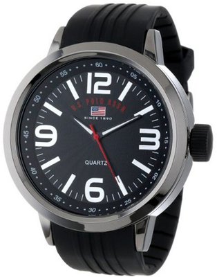 U.S. Polo Assn. Sport US9054 Black Dial Black Rubber Strap