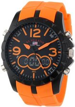 U.S. Polo Assn. Sport US9057 Analog-Digital Black Dial and Orange Rubber Strap