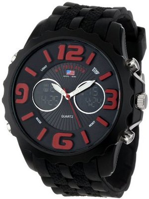 U.S. Polo Assn. Sport US9117 Black Silicone Analog Digital