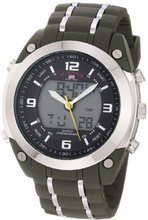U.S. Polo Assn. Sport US9121 Olive Green Rubber Strap Analog-Digital