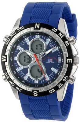 U.S. Polo Assn. Sport US9137 Blue Silicone Analog Digital Sport