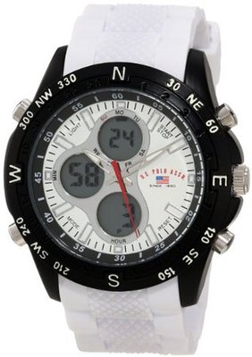 U.S. Polo Assn. Sport US9143 White Textured Strap Analog Digital