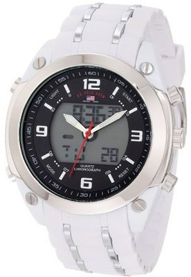 U.S. Polo Assn. Sport US9147 White Rubber Strap Analog-Digital