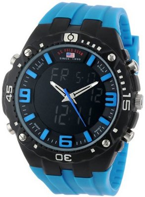 U.S. Polo Assn. Sport US9175 Blue Silicone Analog Digital Sport
